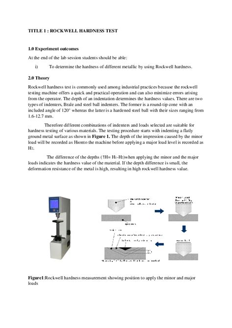 rockwell hardness test experiment procedure|rockwell hardness test lab manual.